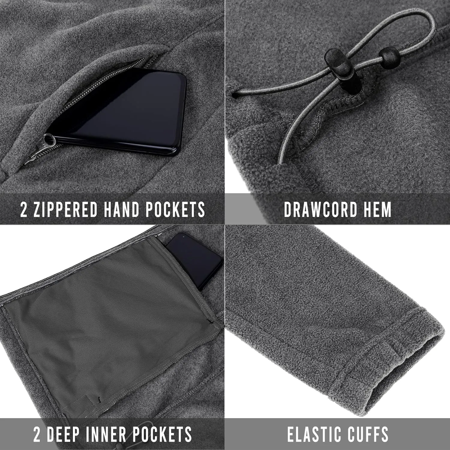 33,000ft Women's Zip Up Fleece Jacket, Long Sleeve Warm Soft Polar Lightweight Coat with Pockets for Winter
