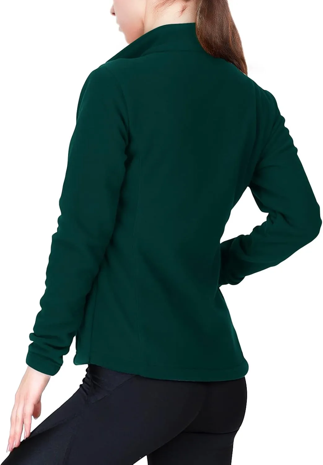 33,000ft Women's Zip Up Fleece Jacket, Long Sleeve Warm Soft Polar Lightweight Coat with Pockets for Winter