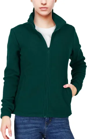 33,000ft Women's Zip Up Fleece Jacket, Long Sleeve Warm Soft Polar Lightweight Coat with Pockets for Winter