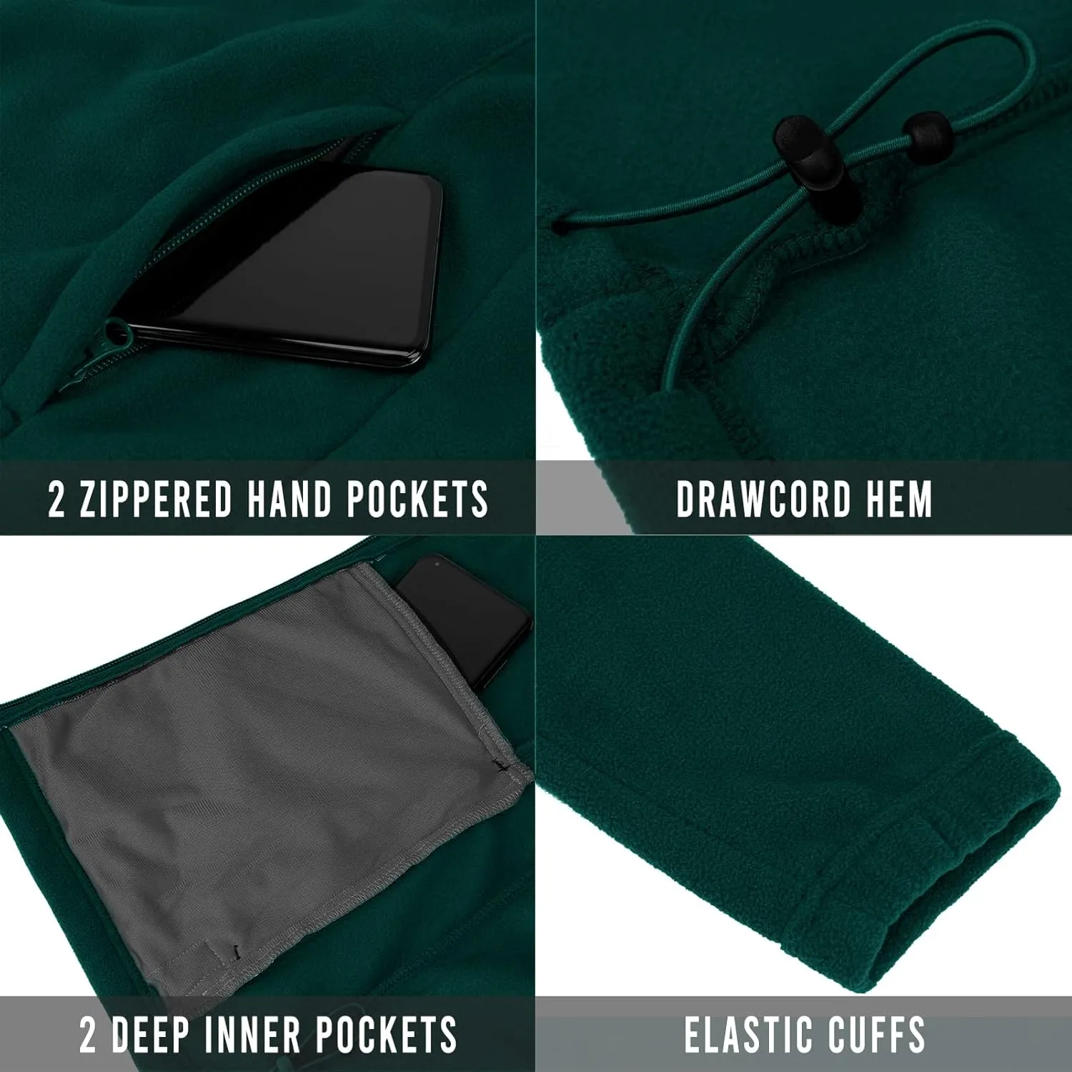 33,000ft Women's Zip Up Fleece Jacket, Long Sleeve Warm Soft Polar Lightweight Coat with Pockets for Winter