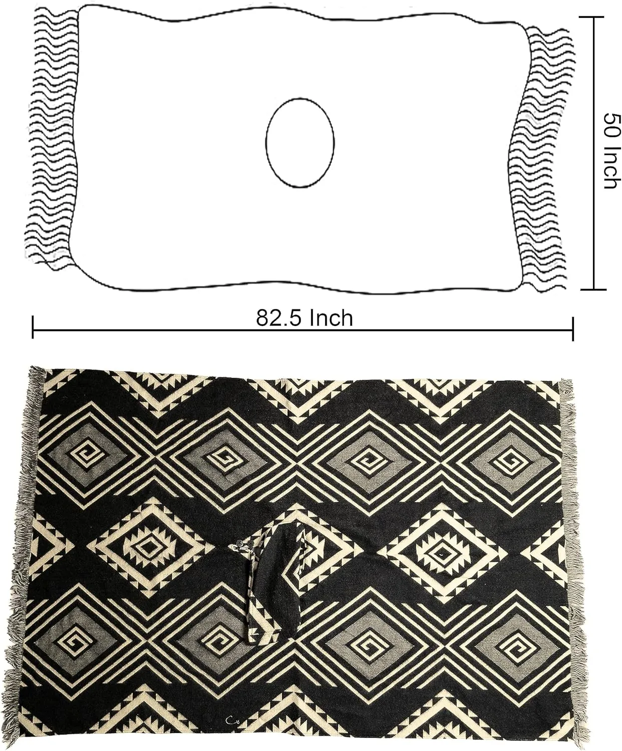 Adult Ponchos with Hood  Alpaca Wool Poncho Men  Cowboy Poncho for Men  Handmade Andean Gaban  Mexican Style Design