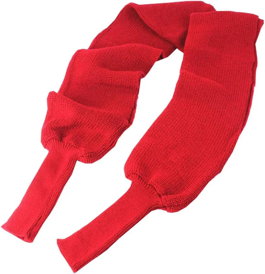 Autumn Winter Warm Knitted Crochet Scarf Wrap Shawl Cape with Sleeves Blanket for Women Fashion