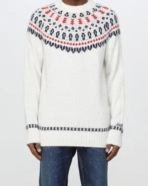 Maglione uomo spazzolato con jacquard islandese