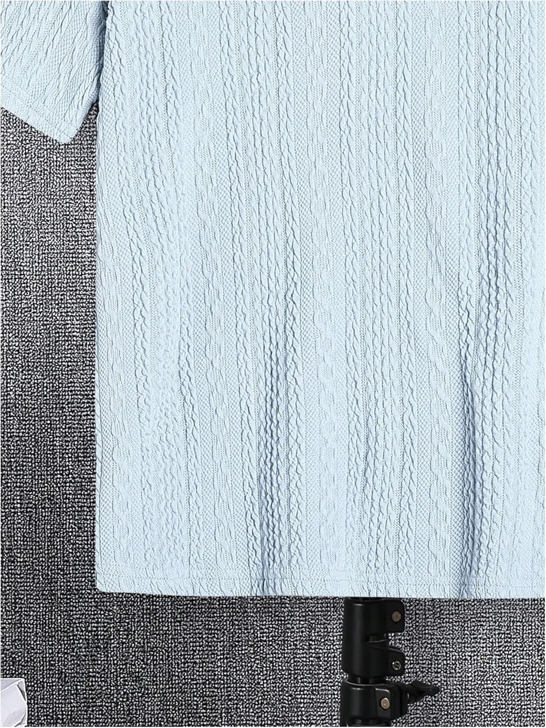 OYOANGLE Boy's Short Sleeve Collar Neck Cable Knitted Solid Plain Golf Uniform Shirt