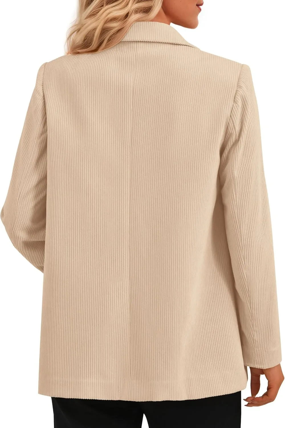 PRETTYGARDEN Women's Winter Corduroy Blazers Jackets Dressy Casual Ribbed Long Sleeve Lapel Fashion Work Business Outerwear